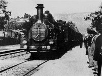кадр из первого фильма бр. Люмьер «Прибытие поезда»
