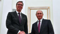 Президент Сербии Александр Вучич и Владимир Путин в Москве, октябрь 2018  Yuri KADOBNOV / POOL / AFP